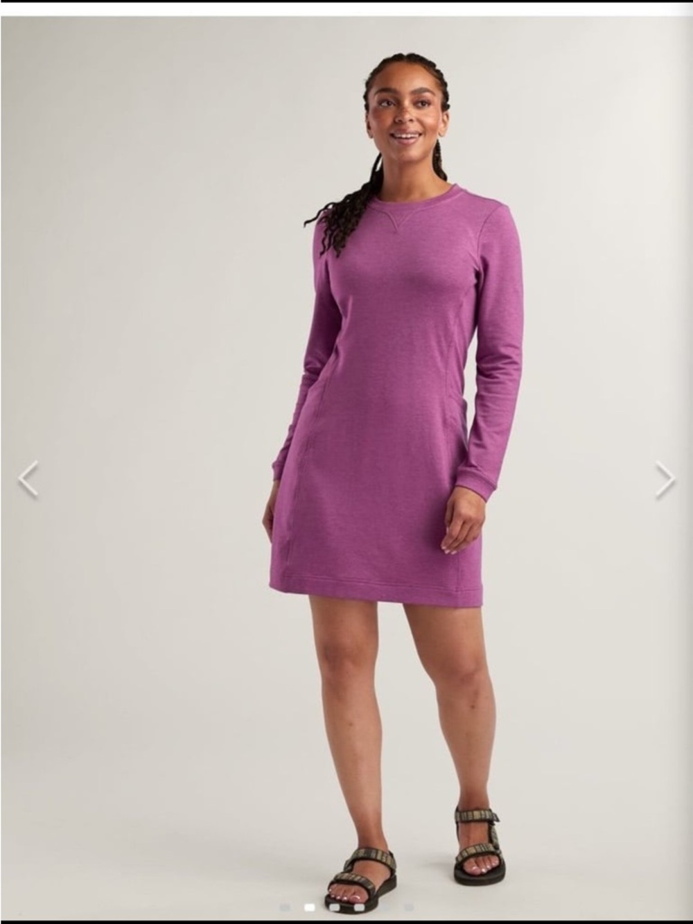 Title Nine NBD French Terry Dress Dusk Purple Size XS Long Sleeve Sweatshirt